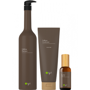 O'right 歐萊德 咖啡因洗髮精1000mL+咖啡因護髮素250mL+RECOFFEE護髮油100mL